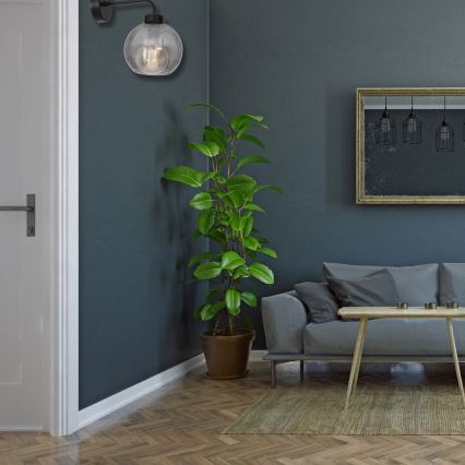 Väggbelysning SOFIA 1xE27/60W/230V svart