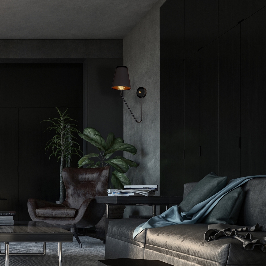 Väggbelysning VICTORIA 1xE27/60W/230V svart