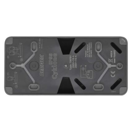 Väggbrytare för kontakt alternerande med uttag 250V/16A IP55