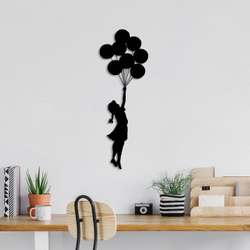 Väggdekoration 100x34 cm flicka metall