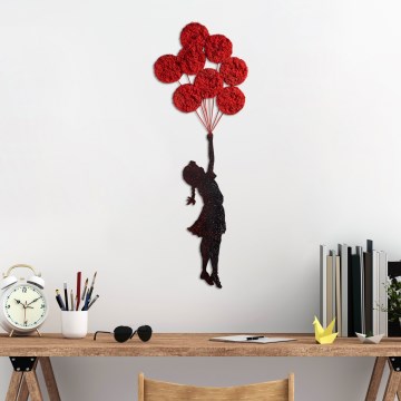 Väggdekoration 100x34 cm flicka metall/mossa