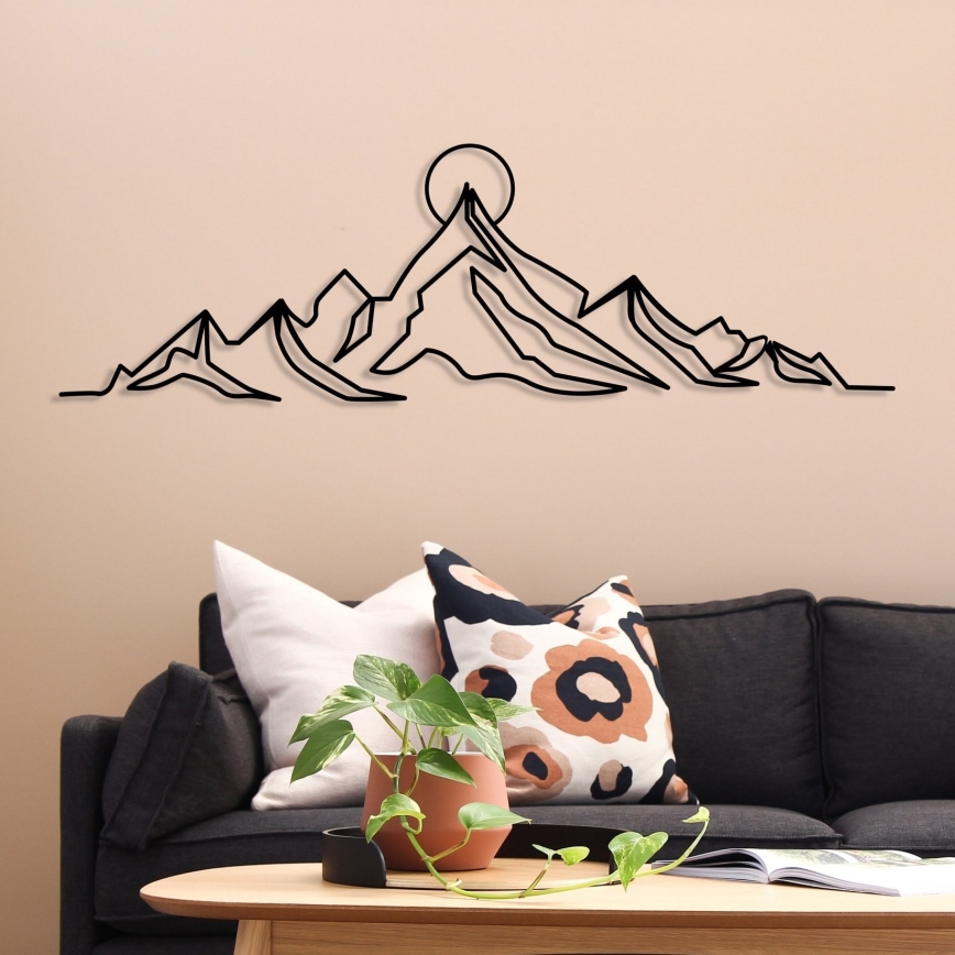 Väggdekoration 119,5x37 cm berg metall