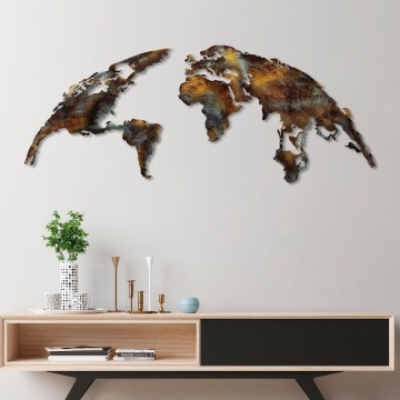 Väggdekoration 2 delar 150x59 cm planet metall