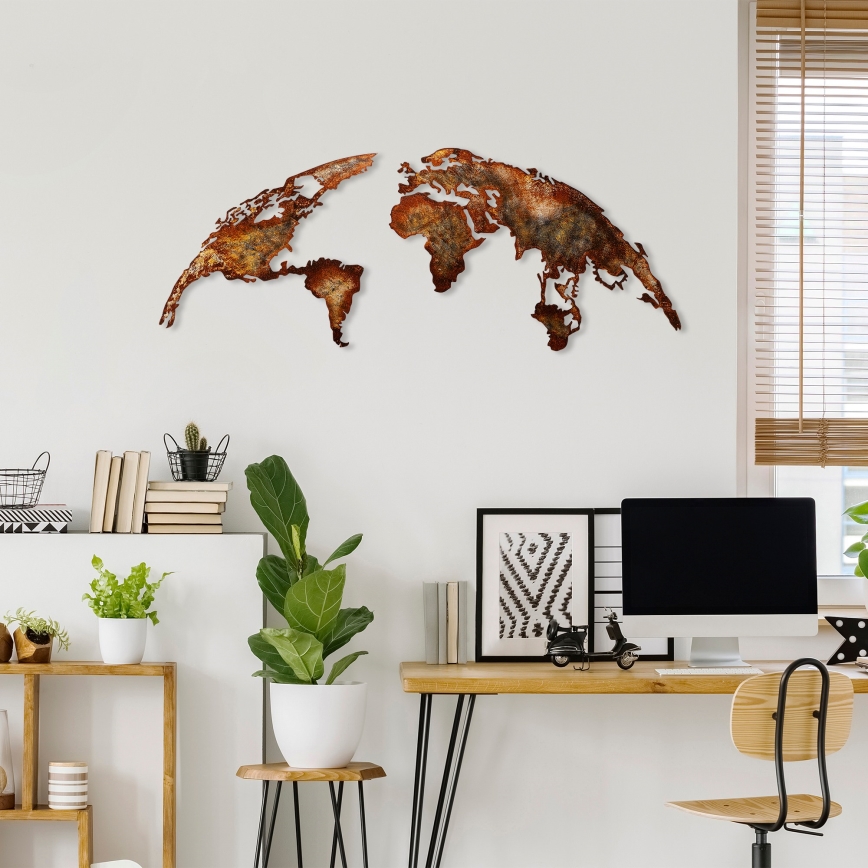 Väggdekoration 2 delar 150x59 planet metall