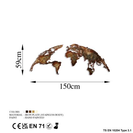 Väggdekoration 2 delar 150x59 planet metall