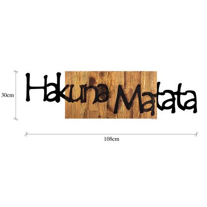 Väggdekoration 30x108 cm trä/metall