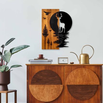 Väggdekoration 43x58 cm hjort och måne
