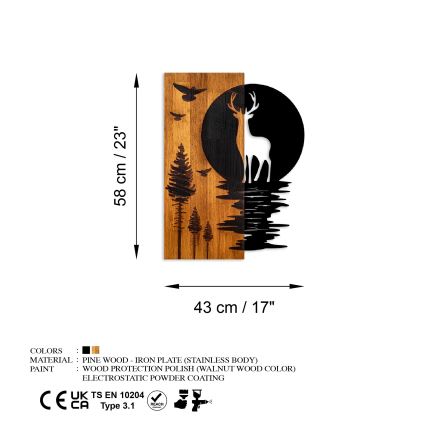 Väggdekoration 43x58 cm hjort och måne