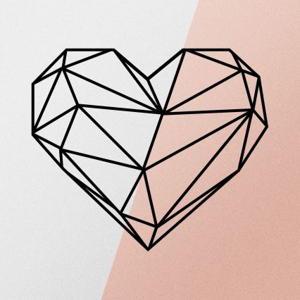 Väggdekoration 47x40 cm hjärta metall