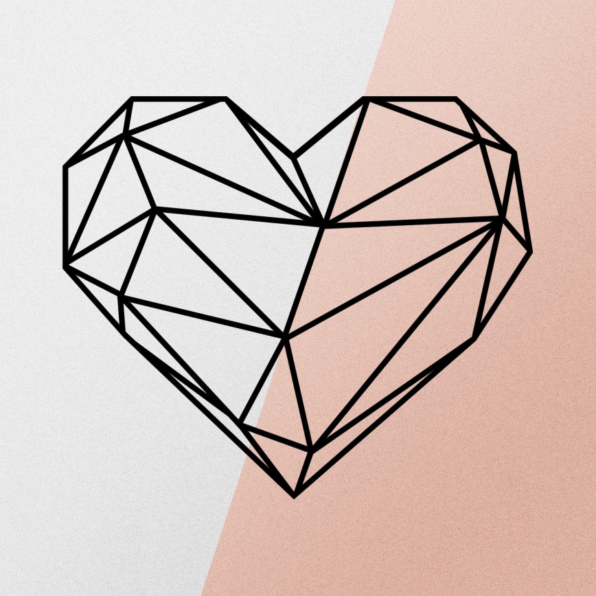 Väggdekoration 47x40 cm hjärta metall