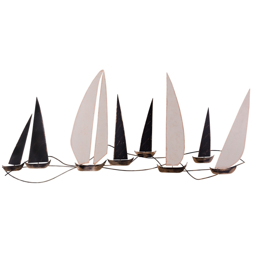 Väggdekoration 52x117 cm segelbåt i metall