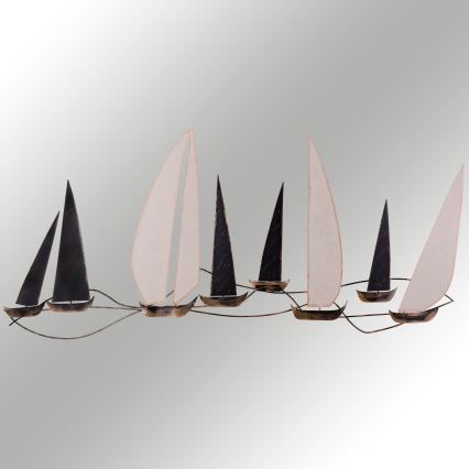 Väggdekoration 52x117 cm segelbåt i metall