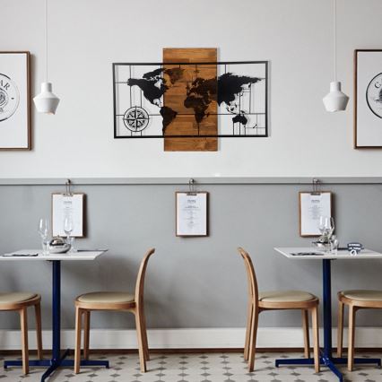 Väggdekoration 58x85 cm trä/metall