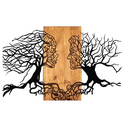 Väggdekoration 58x92 cm Livets träd trä/metal