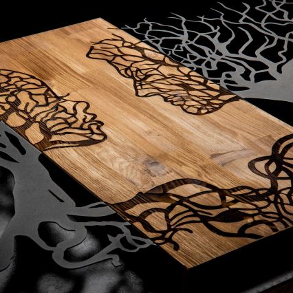 Väggdekoration 58x92 cm Livets träd trä/metal