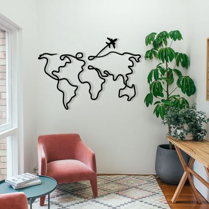 Väggdekoration 60x42 cm karta metall