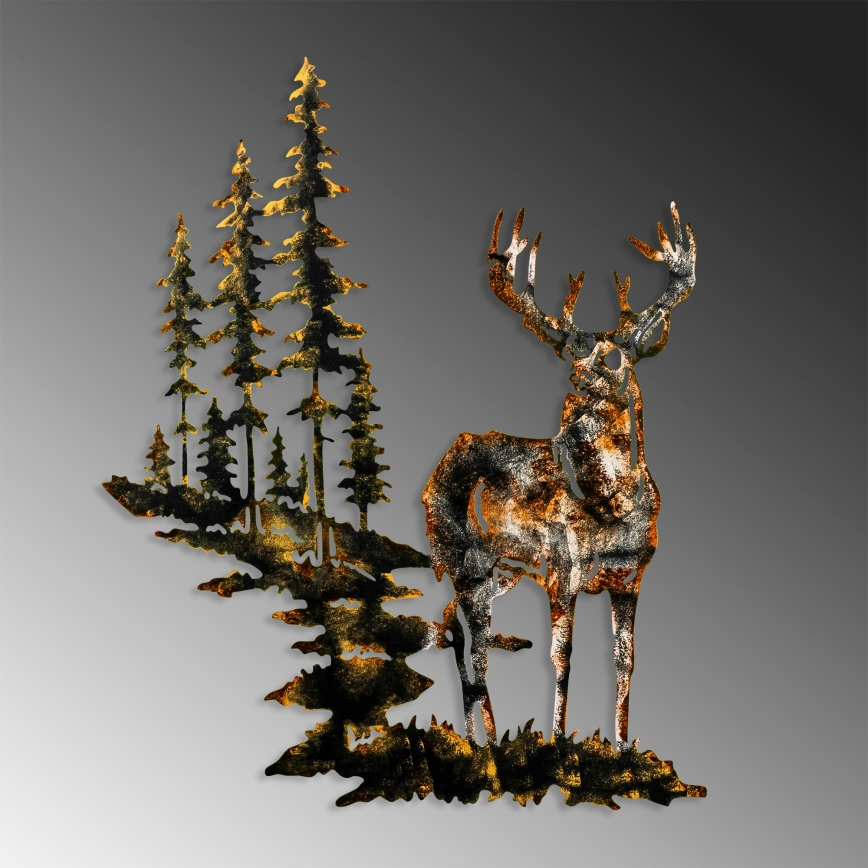 Väggdekoration 65x79 cm hjort metall