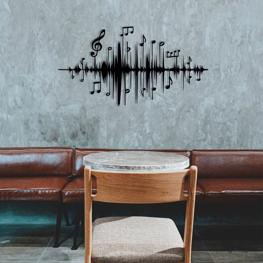 Väggdekoration 69x37 cm noteringar metall