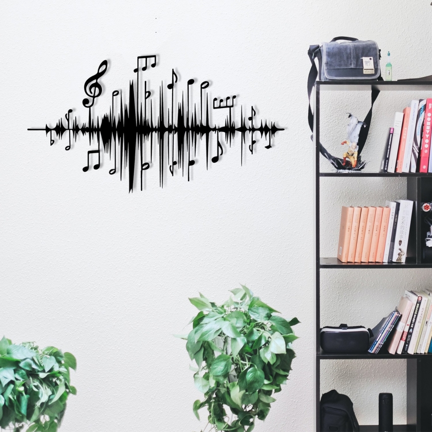 Väggdekoration 69x37 cm noteringar metall