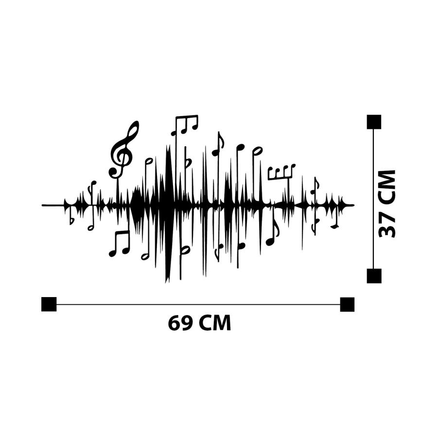 Väggdekoration 69x37 cm noteringar metall