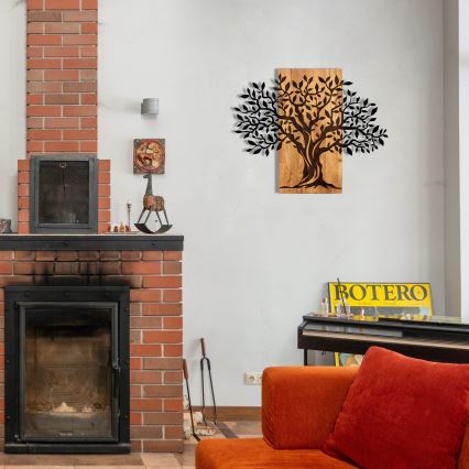 Väggdekoration 72x58 cm trä/metall