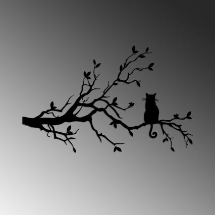 Väggdekoration 80x50 cm kvist metall