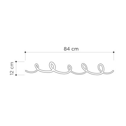Vägghängare SING 84x12 cm svart