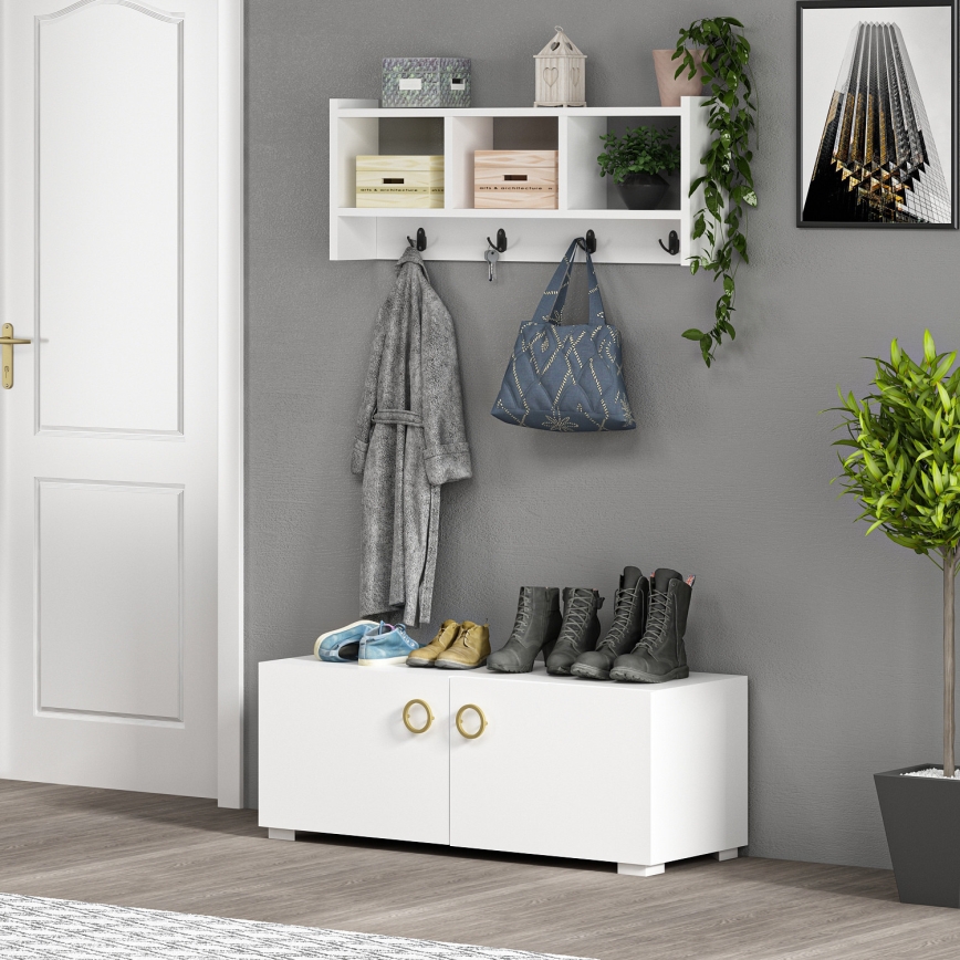 Vägghängare STAR 35x76 cm vit