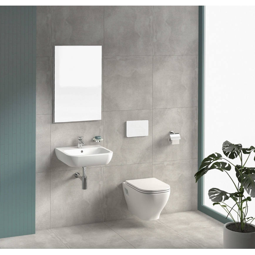 Vägghängd WC DEEP + WC-sits SoftClose DEEP + spolknapp DUAL + inbyggnadsmodul + isoleringspackning