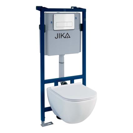 Vägghängt WC MIO Rimless + WC-sits SoftClose MIO + spolningsknapp DUAL + inbyggnadsmodul + isoleringsdyna