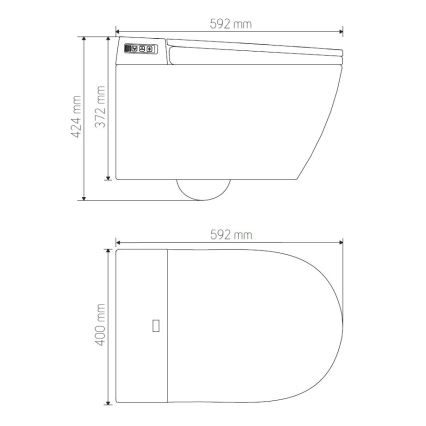 Vägghängd toalett med bidé TISVILDELEJE 1600W/230V vit + fjärrkontroll
