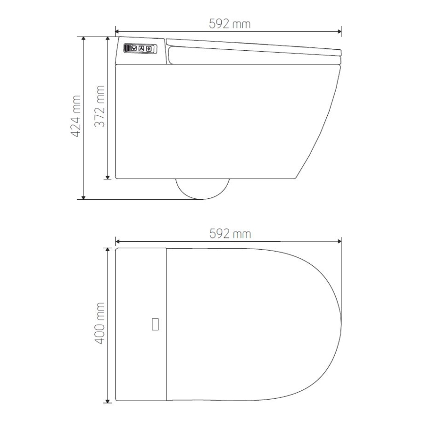Vägghängd toalett med bidé TISVILDELEJE 1600W/230V vit + fjärrkontroll