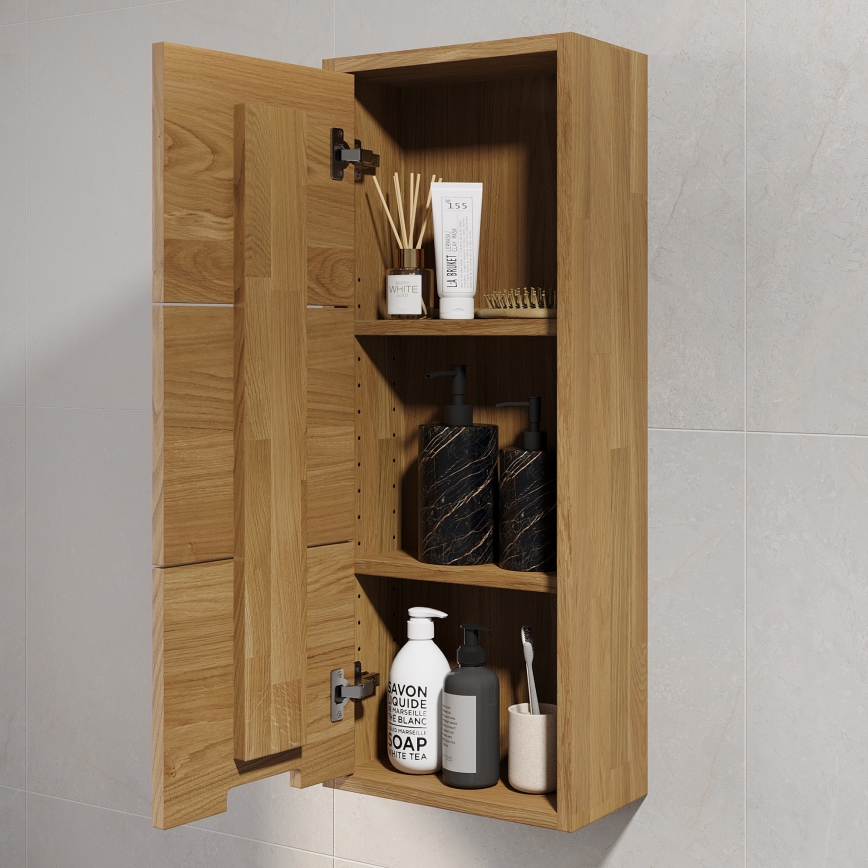 Vägghängt badrumsskåp GRIBSKOV 90 cm beige/ek