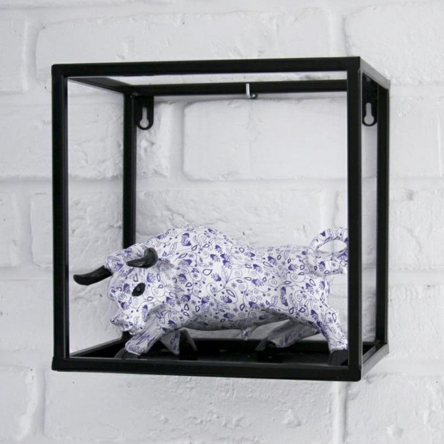 Väggmonterad hylla 20x20 cm svart