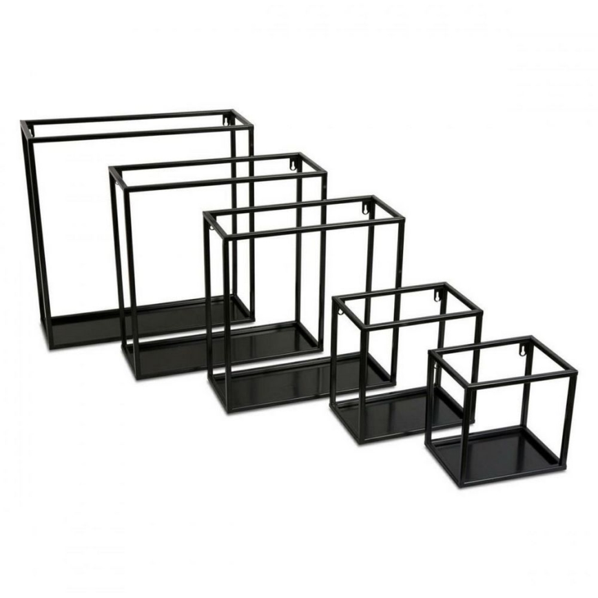 Väggmonterad hylla 20x20 cm svart