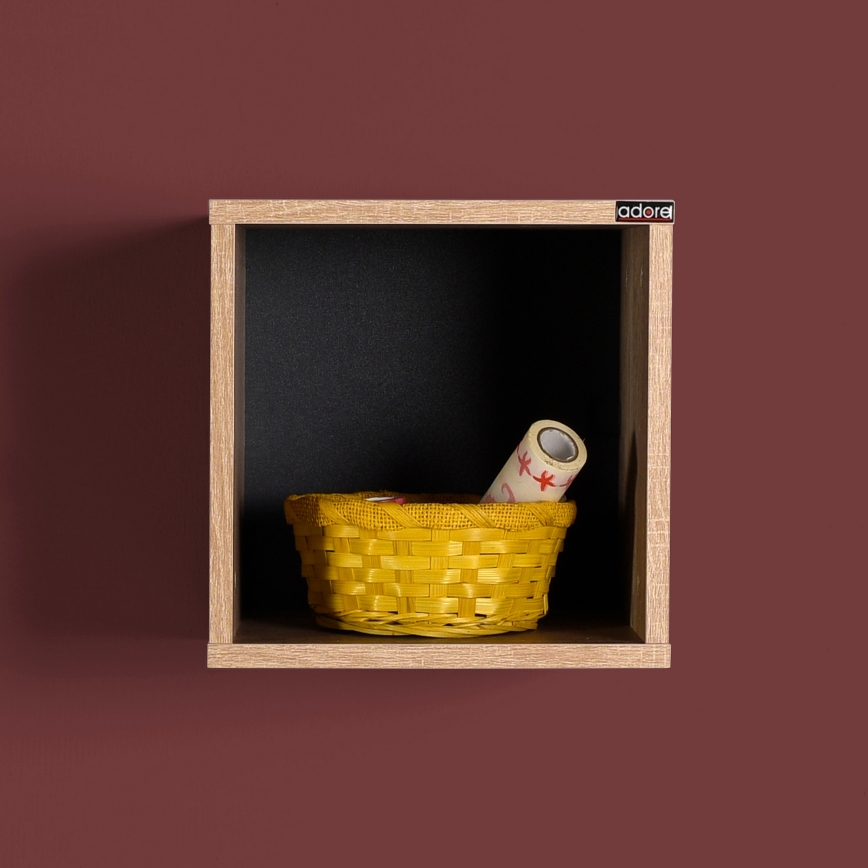 Vägghylla 33x33 cm brun