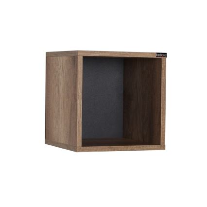 Vägghylla 33x33 cm brun