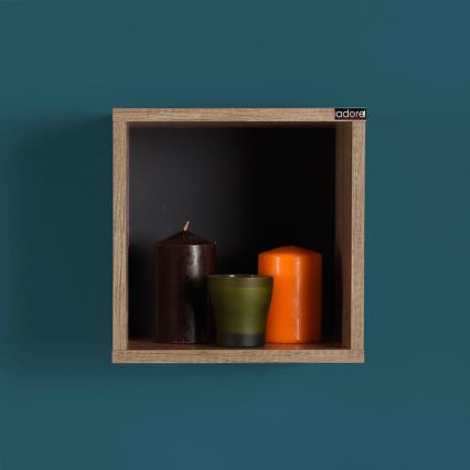 Vägghylla 33x33 cm brun