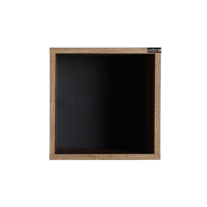 Vägghylla 33x33 cm brun