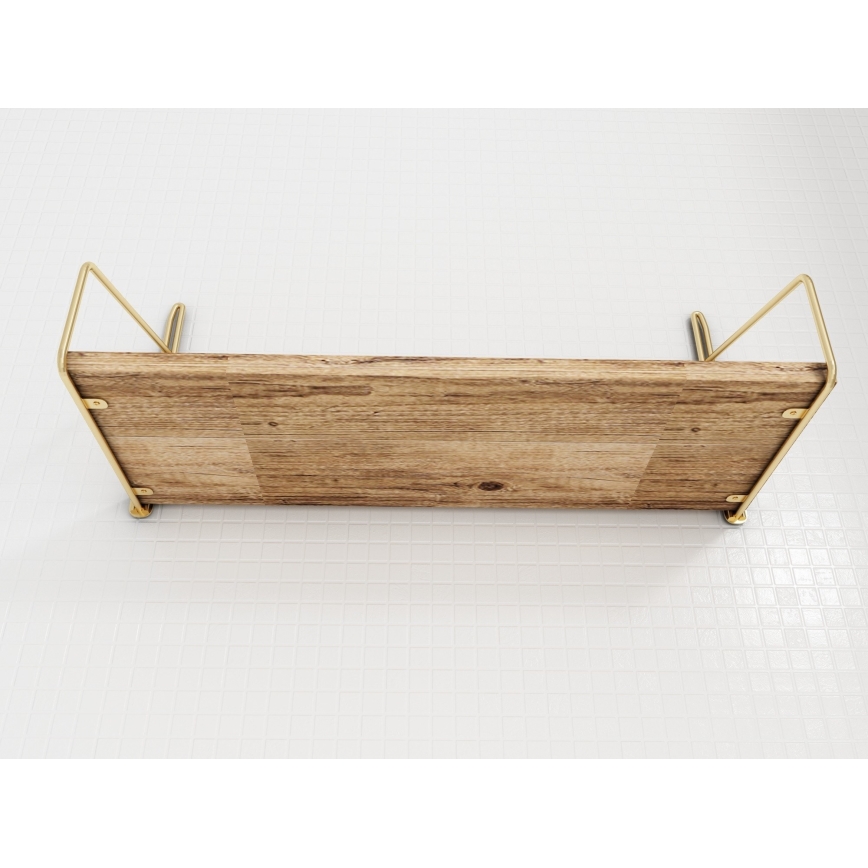 Vägghylla 45x16 cm ek/guld