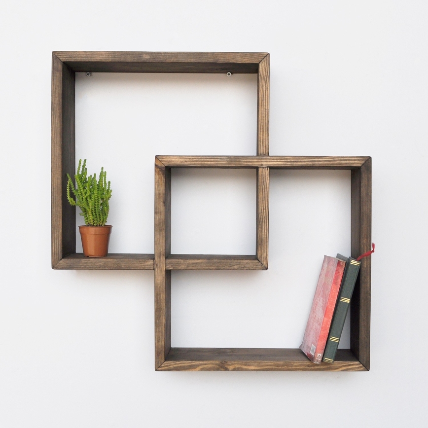 Vägghylla 51x51 cm gran