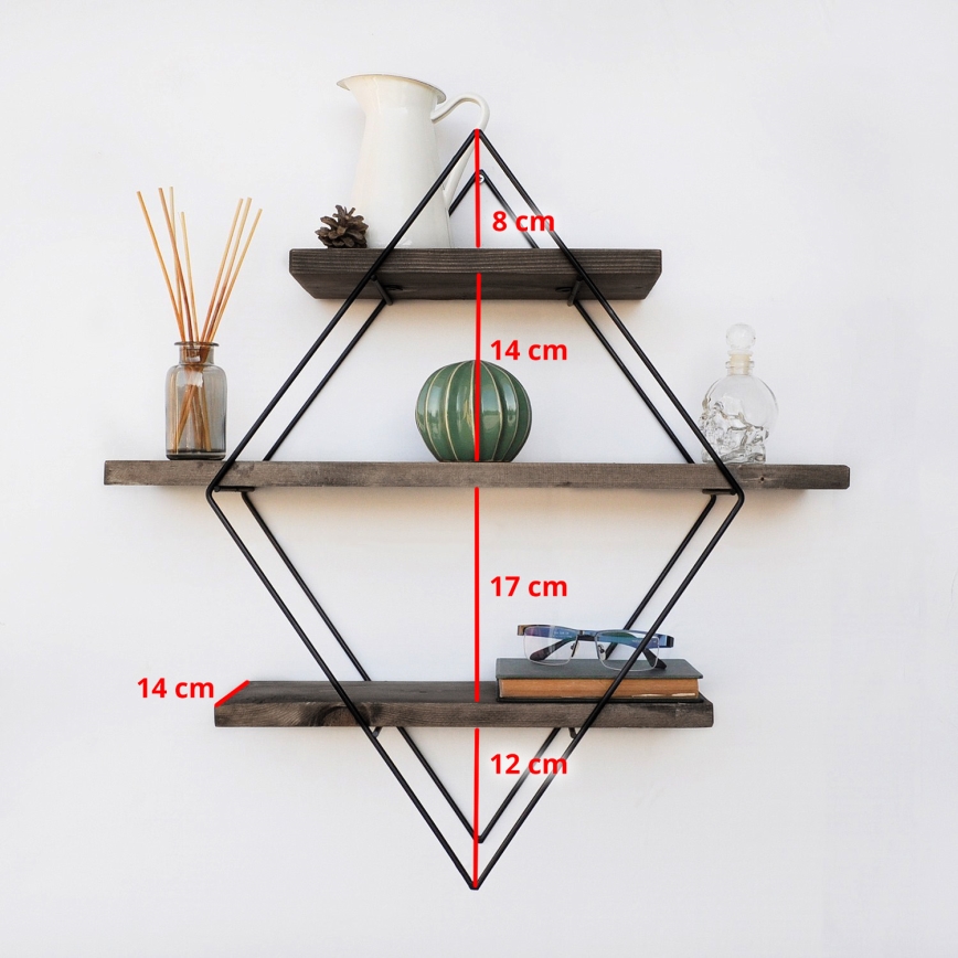 Vägghylla 60x60 cm gran