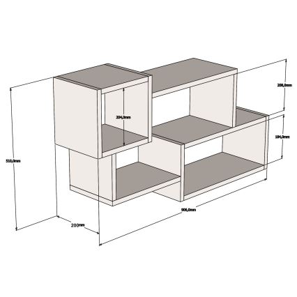 Vägghylla AFRO 51x90,6 cm vit/brun