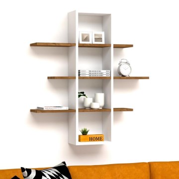Vägghylla ARDO 101x96 cm vit/brun
