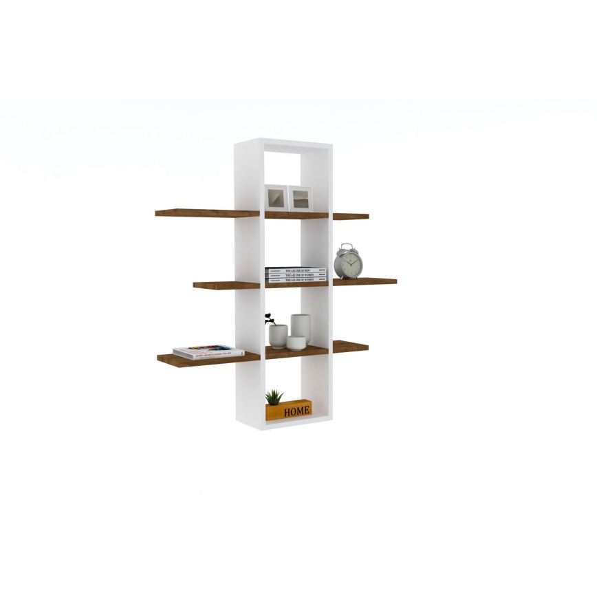 Vägghylla ARDO 101x96 cm vit/brun