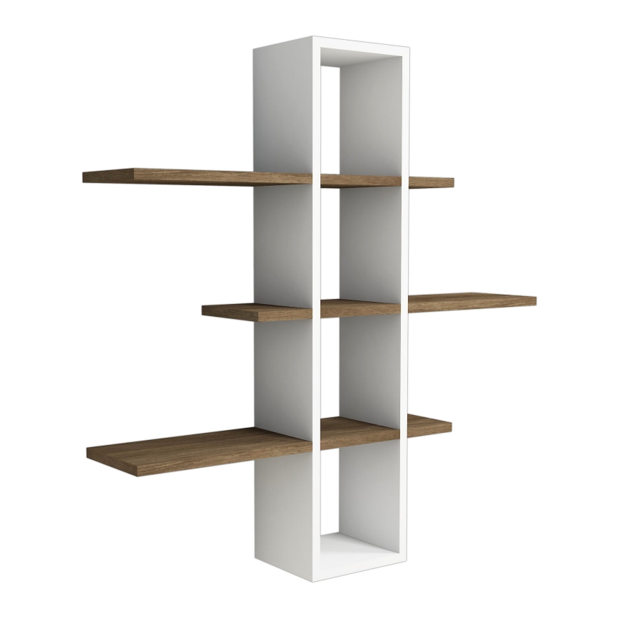 Vägghylla ARDO 101x96 cm vit/brun