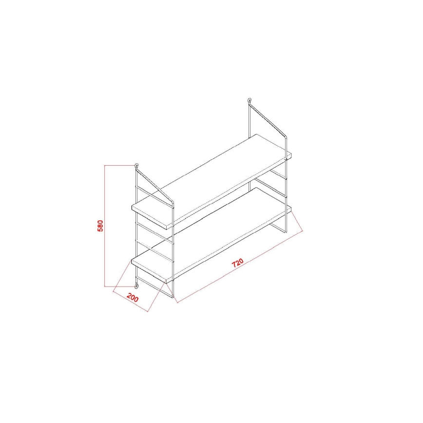 Väggmonterad hylla ARMONI 58x72 cm beige/brun