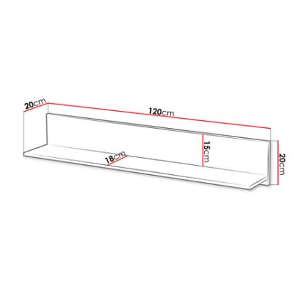 Väggmonterad hylla ARUBA 20x120 cm beige
