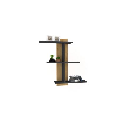 Vägghylla BAHRO 90x111 cm antracit/brun