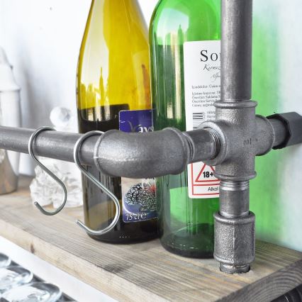 Vägghylla BORU 67x60 cm brun/svart